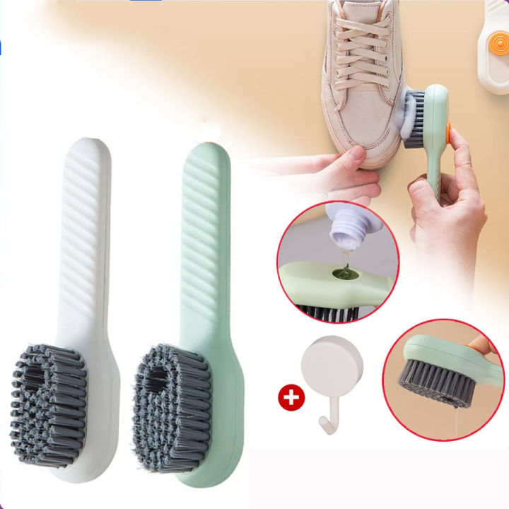 1pc Multifunction Automatic Shoe Brush Soap Liquid Adding Shoe