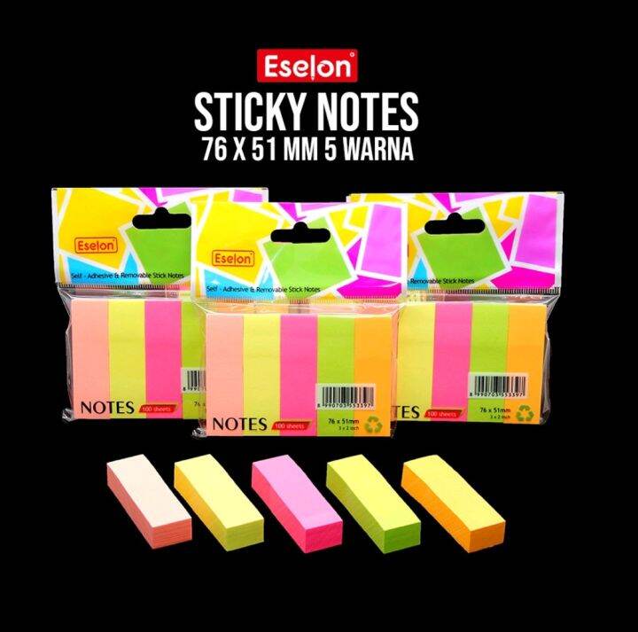 Pack Warna Sticky Note Kertas Polos Pembatas Buku Lazada Indonesia