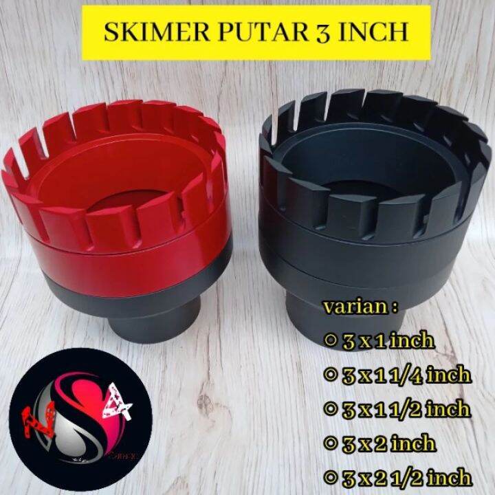 SKIMMER PUTAR KOLAM KOI WARNA HITAM UKURAN 3 INCH / PENJERNIH PERMUKAAN