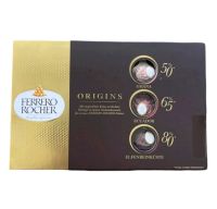 Ferrero Rocher Origins Dark Chocolate 3lv. เฟอร์เรโร่ คอลเลคชั่นดาร์คช็อคโกแลต มีความเข้มข้น3ระดับในกล่องเดียว กล่องบรรจุ15ชิ้น ขนมนำเข้า