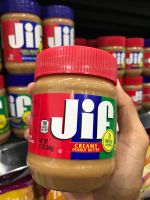 ?ราคาสุดคุ้ม?เนยถั่วลิสงบดละเอียด (น้ำหนัก12OZ/340g) ฝาสีแดง Jif CREAMY PEANUT BUTTER