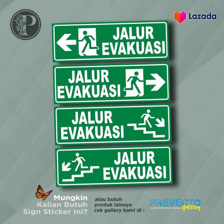 Sticker Safety Sign K3 Jalur Evakuasi Lazada Indonesia
