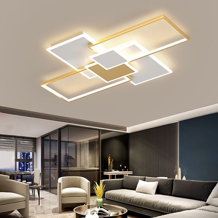 Modern design Aesthetic LED Ceiling light Tricolor Dimming Smart Remote  Control Living Room Light Center Light Bedroom light Ceiling Lights Acrylic  Ceiling Lamp For Home Lazada PH