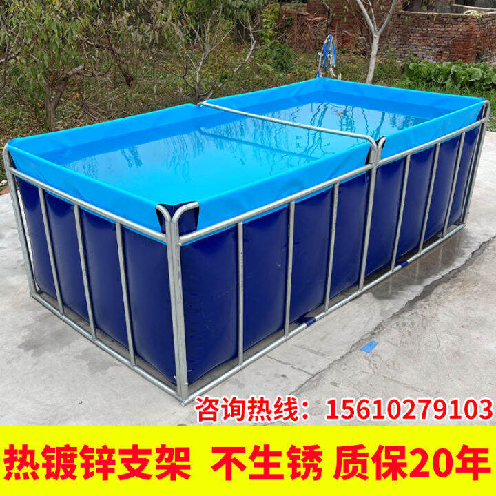 Canvas Fish Pond With Support, Aquaculture Water Tank Container