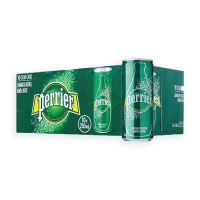 Perrier เปอริเอ้ (ค่าส่งถูกมาก) น้ำแร่ธรรมชาติ ชนิดมีฟอง ขนาด 250 มล. แพ็ค 10 กระป๋อง