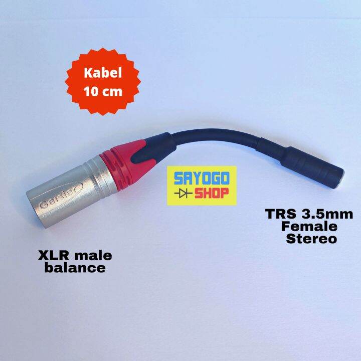 Audio Adapter Jack TRS 3.5 Female to Jack Canon XLR Male Geisler