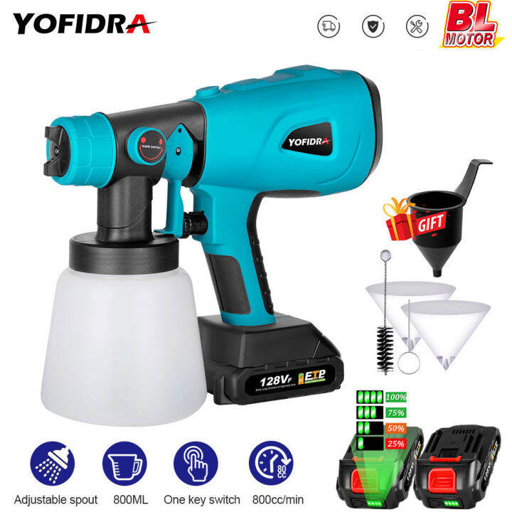 Brushless Electric Spray Machine 800ML No Spark Safe HVLP Home Paint Sprayer Flow Control Easy
