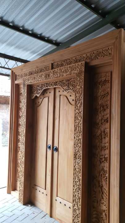 Pintu Gebyok Jati Minimalis Pintu Rumah Utama Kayu Jati Murah Lazada Indonesia 8460