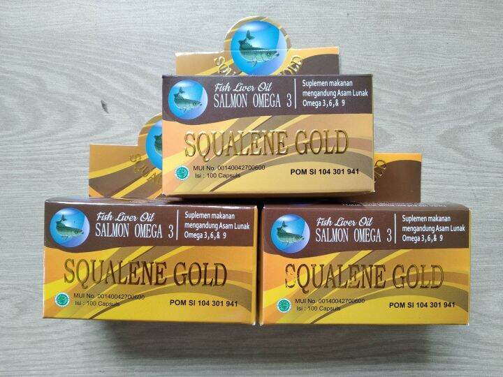 Squalene gold / salmon omega 3 isi 100 capsul Lazada Indonesia
