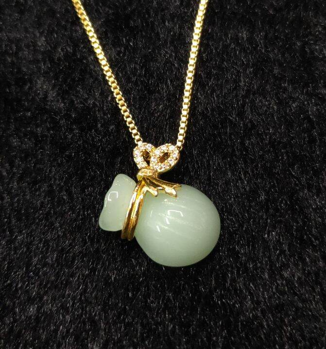 Jade Lucky Charm Pouch Necklace Lazada PH