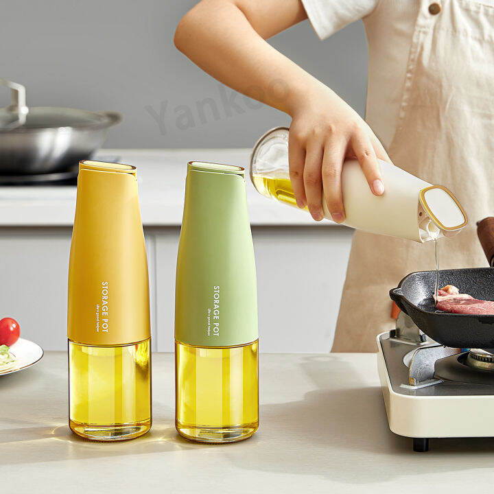 Oil Bottle Automatic opening and closing Leak proof glass oil bottle