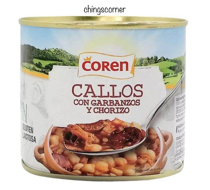 COREN CALLOS con GARBANZOS y CHORIZO, 625g, Spain, Expiry Aug 2025