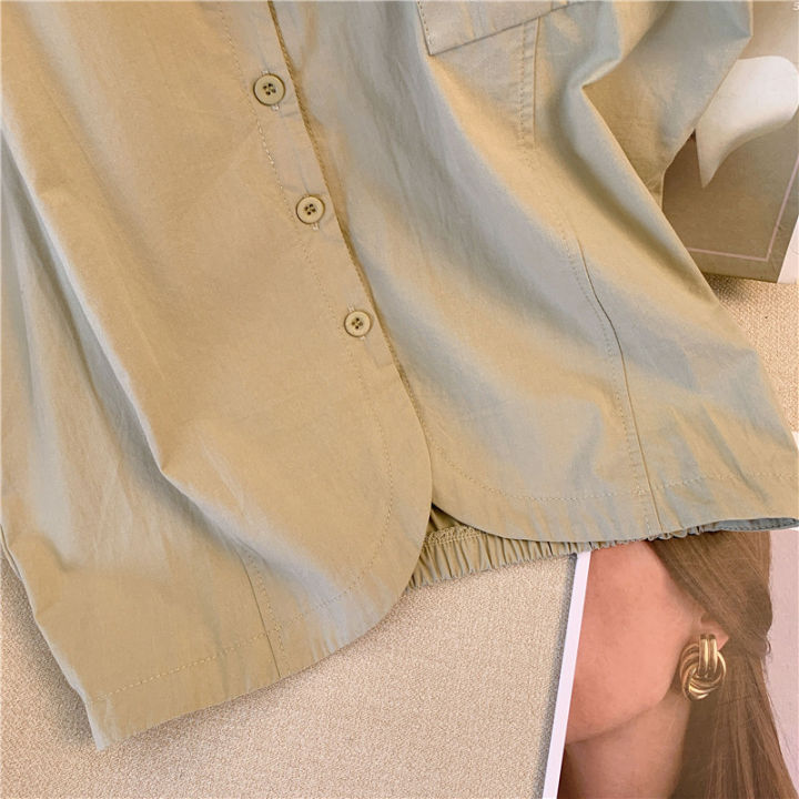 เสื้อลดอายุสไตล์ตะวันตกแบบใหม่ฤดูร้อนปี2023-ins-เสื้อเชิ้ตแขนกุดแบบสั้นแนวหวานๆสไตล์ฝรั่งเศสแฟชั่นแมทช์ลุคง่ายใส่แล้วดูผอมเพรียวสำหรับผู้หญิง