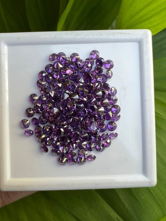 เพชร-cz-เพชร-รัสเซีย-สี-อเมทิสต์-ทรง-กลมขนาด-3-50-มิล-100-เม็ด-amethyst-round-cut-size-3-50mm-100pcs-cubic-zirconia-american-diamond-stone