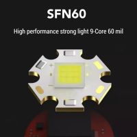 SFN60 LED+MCPCB 9-Core 60mil 3V 130W 35A 11500Lumens From Flashlight 25mm. 20mm. DTP Copper MCPCB Flashlight DIY อุปกรณ์สำหรับไฟฉาย