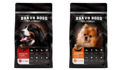 อาหารสุนัข เกรด​พรีเมี่ยม​ บราโว่บอส แพลตินัม Bravo Boss Platinum ขนาด 750 กรัม