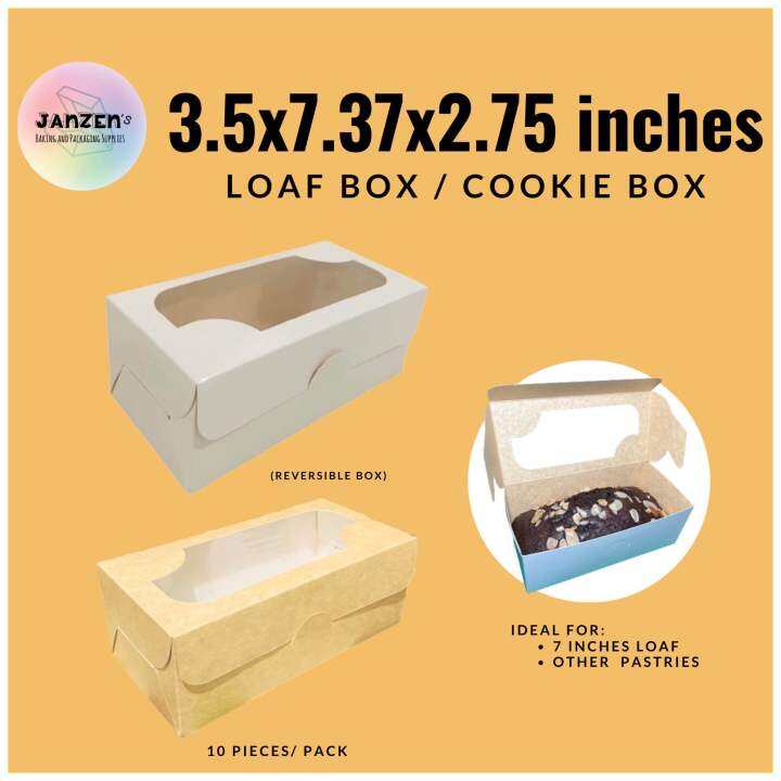 10 pcs 3.5x7.37x2.75 inches Loaf/Fruit cake box Lazada PH