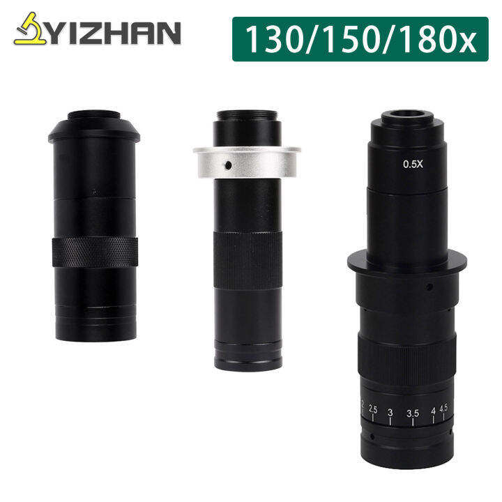 YIZHAN Magnification Adjustable Zoom C-Mount Lens 180x 150x 130x 25mm ...