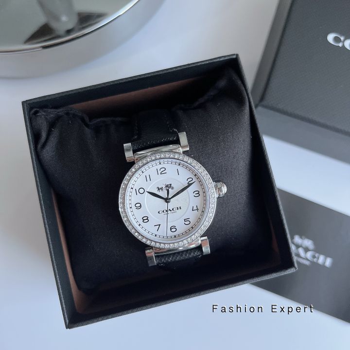 ของแท้100-นาฬิกาข้อมือ-coach-coach-madison-silver-dial-ladies-fashion-watch-style-no-14502399