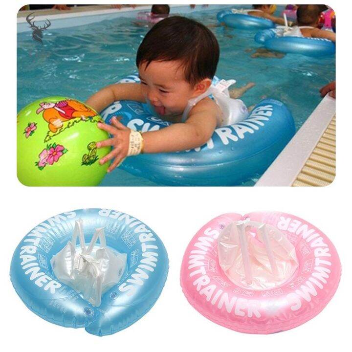 Baby Swim Ring Swimming Neck Fasten Pool Float Swim Trainer Inflatable