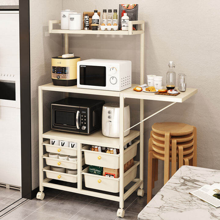 Movable Kitchen Storage Rack MultiFunctional Sideboard Workbench