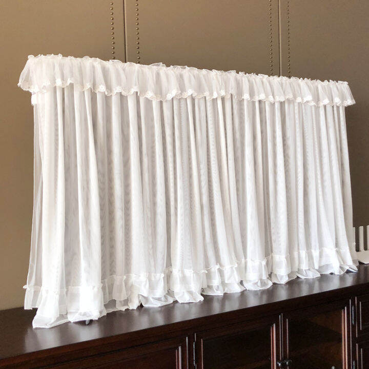 HighEnd Simple Television Cover Pure White Lace Yarn TV Cover TV Dust