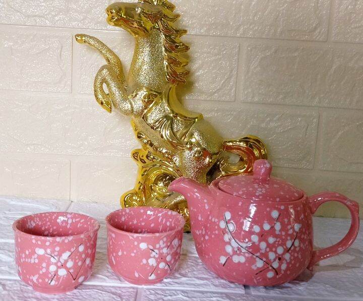 Japanese Ceramic Teapot(2pcs.Teacup and 1pc.Teapot set with strainer