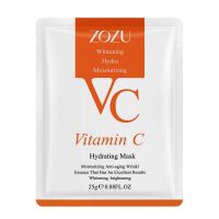 แผ่นมาส์กหน้า ZOZU VC Mask Vitamin C มาส์กวิตามินซี หน้าขาวกระจ่างใส หน้าเนียนนุ่มชุ่มชื้น ลดริ้วรอย มาร์คหน้า มาส์กหน้า Facial mask