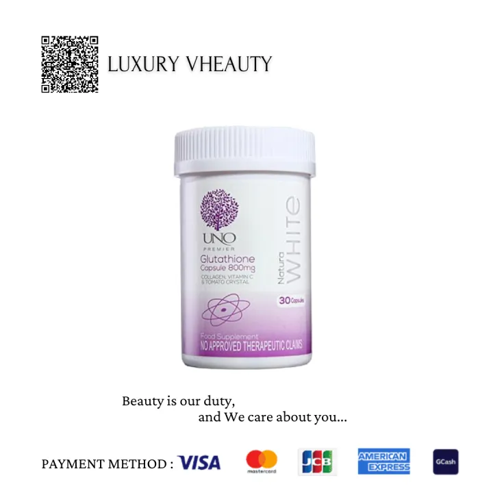 LUXURY VHEAUTY] UNO Premier Natura White Glutathione Capsule 800mg with  Collagen Vitamin C & Tomato Crystal | Lazada PH