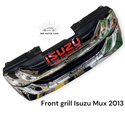 กระจังหน้า ISUZU MU-X mux 2013 2014 2015 สีชุบโครเมี่ยม โลโก้ isuzu สีแดง