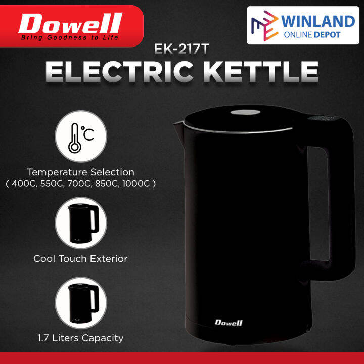 DOWELL by Winland 1.7L Electric Kettle with 5 Temperature Selection EK