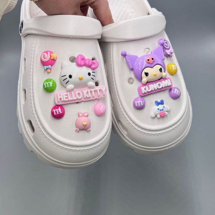 12ชิ้น เซ็ต Crocs Jibbitz เสน่ห์รองเท้าอุปกรณ์เสริมรองเท้าการ์ตูน Kt แมวน่ารักตกแต่ง Diy รองเท้า