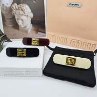 MIU MIU Plexiglas and metal hair clip กิ๊บสปริง งานเรซิ่น ทรงกลม  ติดป้ายโลโก้ มิว มิว อะไหล่ทอง