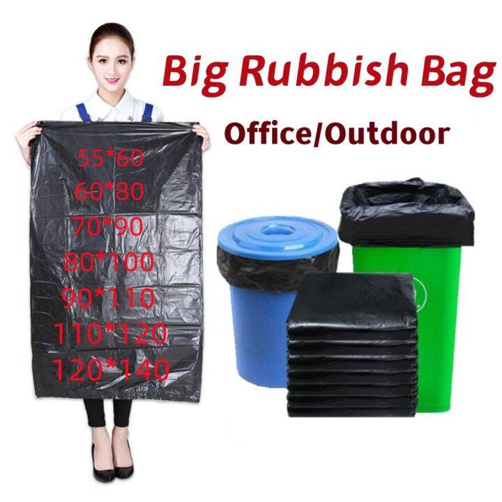 Big Trash Bag Black Plastic Disposable Large Rubbish Bag Thick Garbage