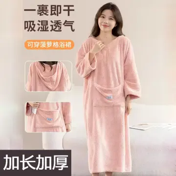 Thicken wearable microfiber bathrobe female bathroom adult soft bath towel  home textile bathroom sauna bath towel bathroom