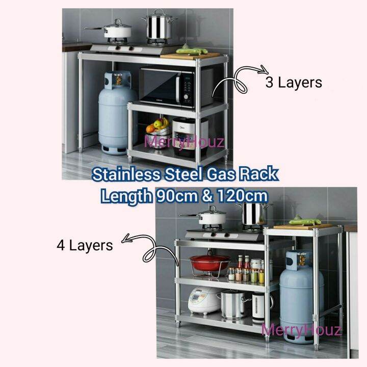 Ready stock Stainless Steel Kitchen Gas Stove Rack Gas Rack Lazada
