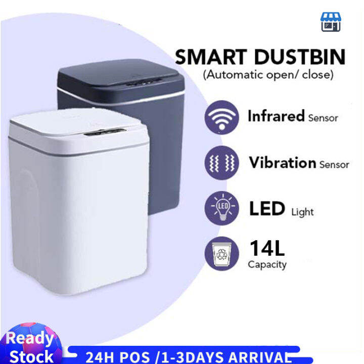 【Malaysia Ready Stock】14L Smart Automatic Touchless Motion Sensor Dustbin Electronic Hang Trash