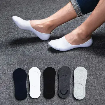 Plain Invisible No-Show Cotton Boat Socks