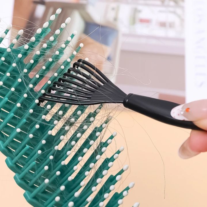 Comb Hair Brush Cleaner Cleaning Remover Embedded Beauty Tools Plastic  Handle