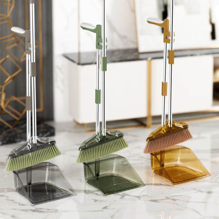 Broom and Dustpan Set Household Broom Transparent Accessible Luxury Non