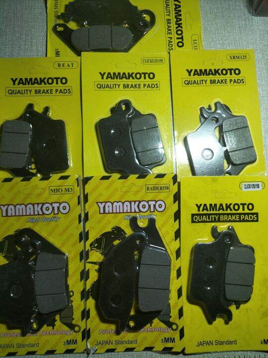 BRAKE PADS 3MM YAMAKOTO JAPAN/mio sporty/click125/150/beat/mio i 125 ...