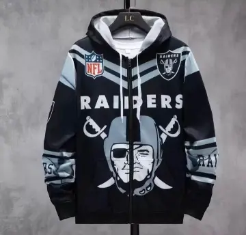 JDAN NFL Los Angeles Raiders Head Hoodie-Jacket Unisex Jacket for