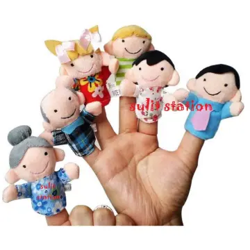 6 Pcs Family Hand Puppets 12 Inch Grandparents, Mom & Dad, Brother & Sister  Plush Hand Puppet Toys Role-Play Toy Puppets for Kids Storytelling