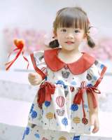 Girl Set ชุดเซ็ต เสื้อกางเกง พิมพ์ลาย ปกคอบัว ลูกสาว