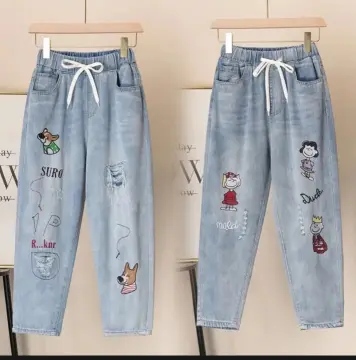 Heart Print Jeans for Girls Heart Print Jeans for Women Fashion