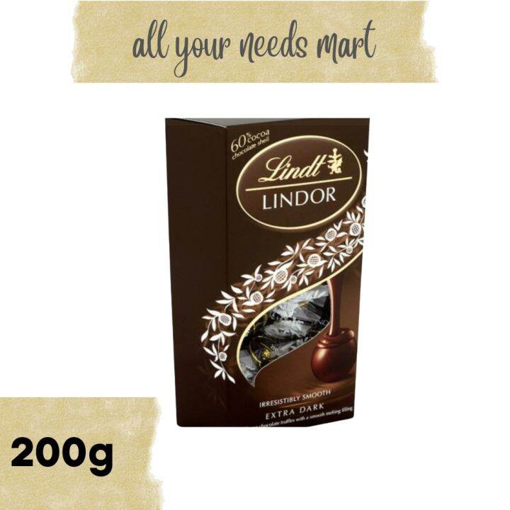 Lindt Lindor • 60 Cocoa • Extra Dark Chocolate • 200g Lazada Ph