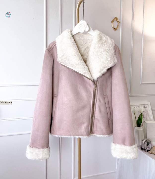 fluffy-jacket-ผ้าชามัวร์บุขนทั้งตัว-สีแชมเปญสวยๆ