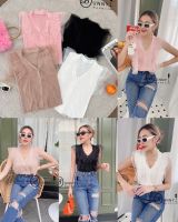 ?New!!! BunnyFashion? 
เสื้อแขนกุดไหมพรม ตัดต่อผ้าซีทรู งานสวยหรูดูดี ผ้าเนื้อดี
อกยืด32”-40” ยาว 23”