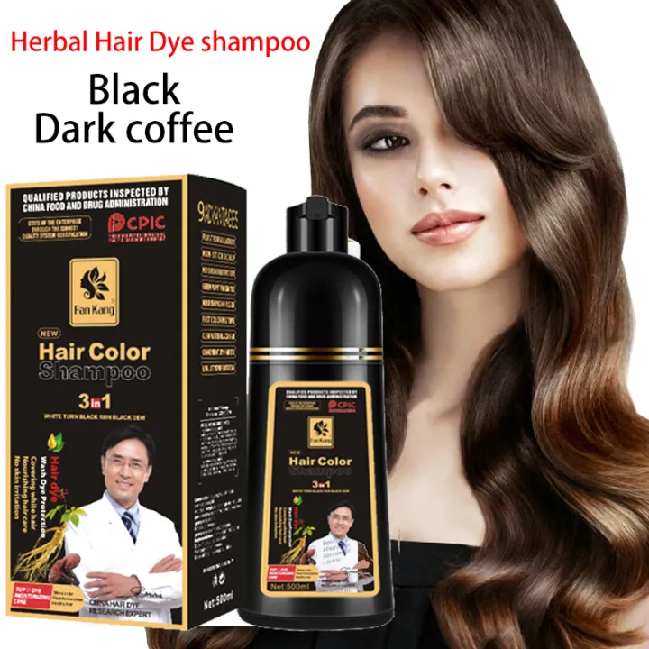 500ML Black/Dark Coffee Plant Herbal Hair Dye Shampoo Turn Your White/Gray Hair Into Black 500ML Black/Dark Coffee Plant Herbal Hair Dye Shampoo Turn Your White/Gray Hair Into Black