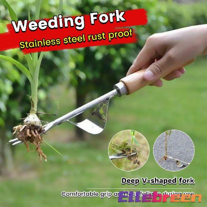 Stainless Steel Hand Weeding Fork Transplanting Digging Tools Weeds